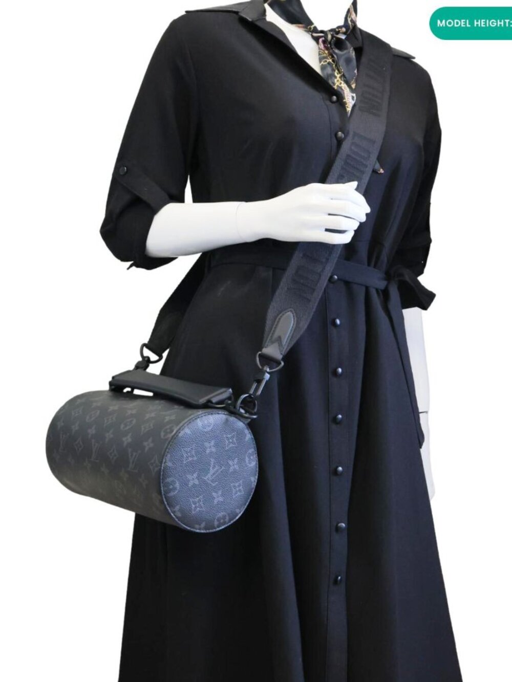 Louis Vuitton  Polochon PM Soft Monogram Eclipse Canvas Crossbody Bag Black - Picture 2 of 13